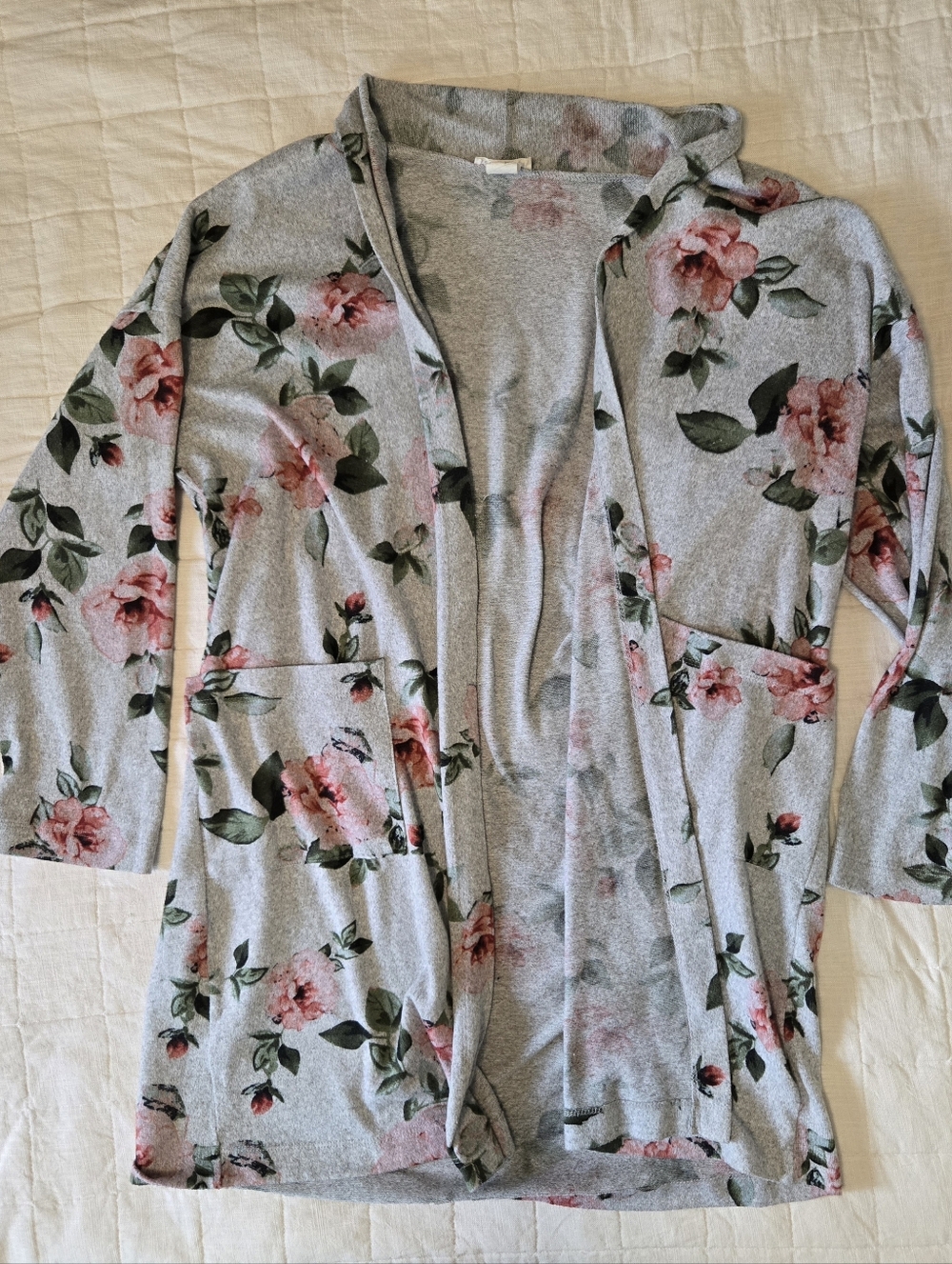 Brittany Black Brand Womens Long Floral Cardigan Size 3X